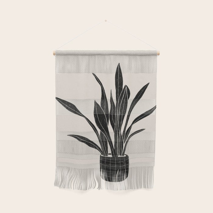 Black & White Plants / Snake Plant Wall Hanging Gallery Image 1