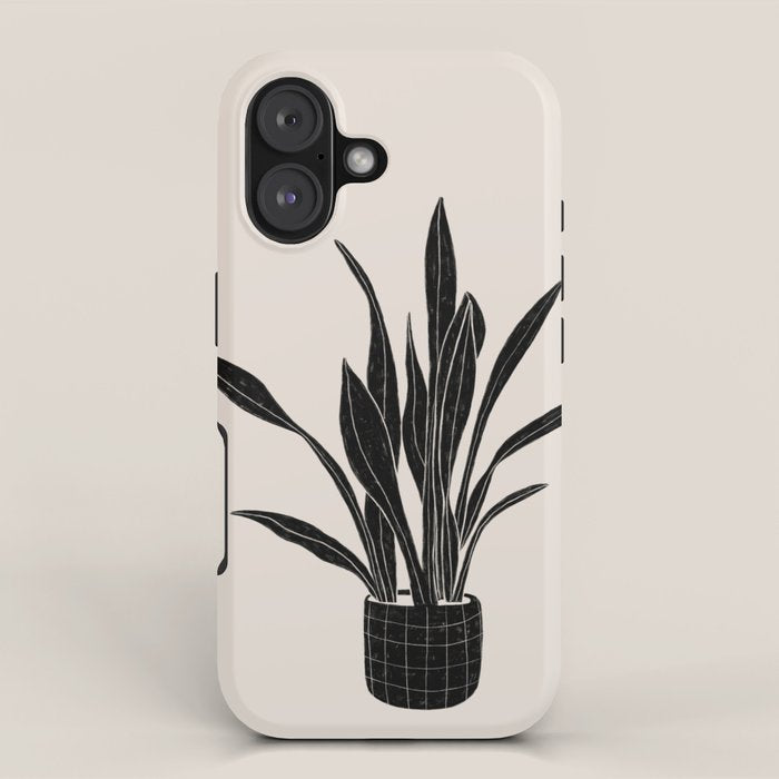 Black & White Plants / Snake Plant iPhone Case Gallery Image 1