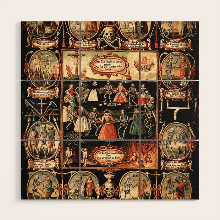 Hans Holbein - The dance of death Wood Wall Art Gallery Image 1
