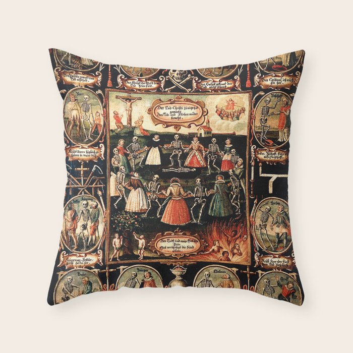 Hans Holbein - The dance of death Throw Pillow Gallery Image 6