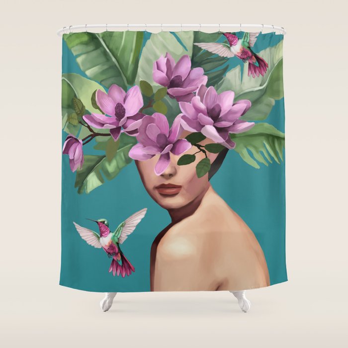 Hummingbird Whispers Shower Curtain Gallery Image 1