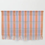 Pastel Pink, Baby Blue, and Orange Classic Double Stripe Vertical Pattern Wall Hanging Gallery Image 1