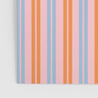 Pastel Pink, Baby Blue, and Orange Classic Double Stripe Vertical Pattern Poster Gallery Image 3