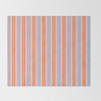 Pastel Pink, Baby Blue, and Orange Classic Double Stripe Vertical Pattern Throw Blanket Gallery Image 2