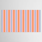Pastel Pink, Baby Blue, and Orange Classic Double Stripe Vertical Pattern Tablecloth Gallery Image 2