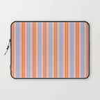Pastel Pink, Baby Blue, and Orange Classic Double Stripe Vertical Pattern Laptop Sleeve Gallery Image 1