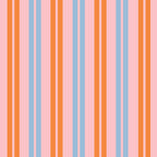 Pastel Pink, Baby Blue, and Orange Classic Double Stripe Vertical Pattern Coffee Mug Gallery Image 2
