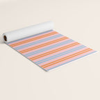 Pastel Pink, Baby Blue, and Orange Classic Double Stripe Vertical Pattern Yoga Mat Gallery Image 2