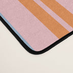 Pastel Pink, Baby Blue, and Orange Classic Double Stripe Vertical Pattern Desk Mat Gallery Image 4