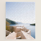 Meet me where the sky meets the ocean | Dubrovnik Croatia travel photography print | Pastel wanderlust poster Jigsaw Puzzle Gallery Image 1