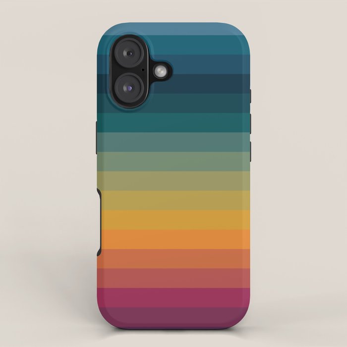 Colorful Abstract Vintage 70s Style Retro Rainbow Summer Stripes iPhone Case