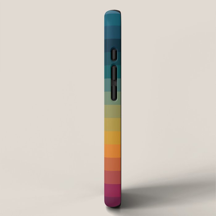 Colorful Abstract Vintage 70s Style Retro Rainbow Summer Stripes iPhone Case Gallery Image 2