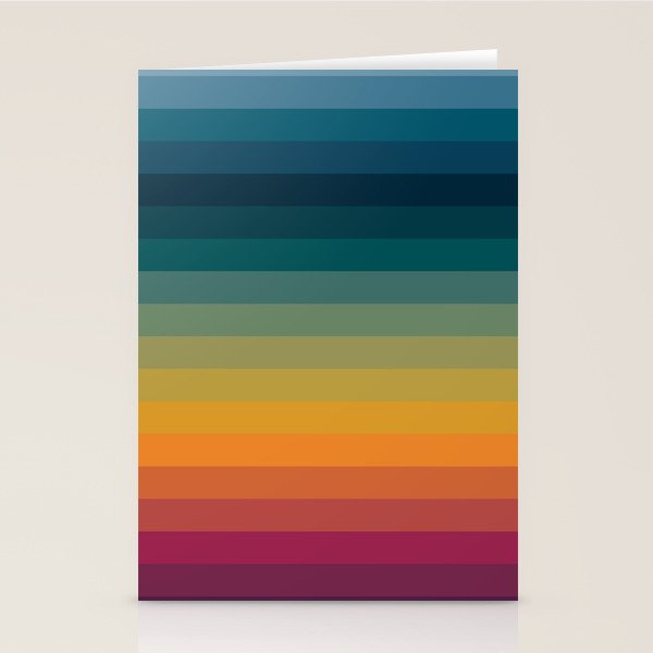 Colorful Abstract Vintage 70s Style Retro Rainbow Summer Stripes Stationery Card Gallery Image 2