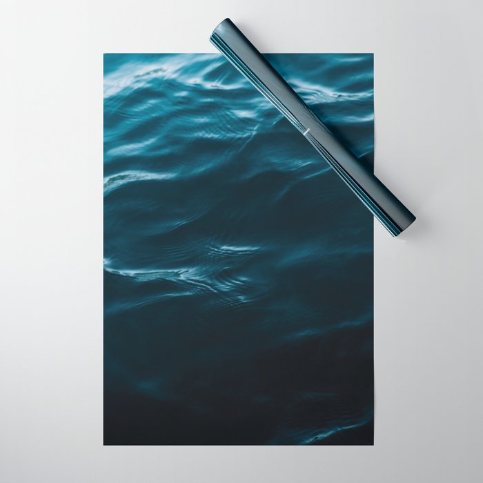Minimalist blue water surface texture - oceanscape Wrapping Paper Gallery Image 1