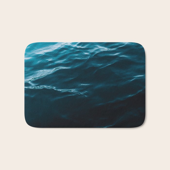 Minimalist blue water surface texture - oceanscape Bath Mat Gallery Image 1