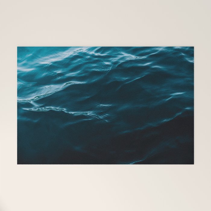 Minimalist blue water surface texture - oceanscape Welcome Mat Gallery Image 1