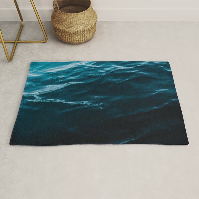 Minimalist blue water surface texture - oceanscape Rug Gallery Image 1