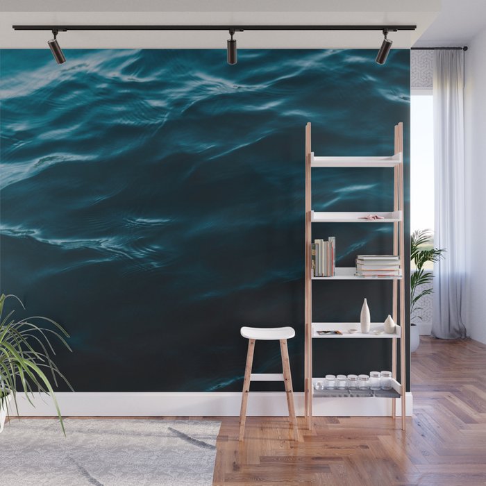 Minimalist blue water surface texture - oceanscape Wall Mural Gallery Image 1