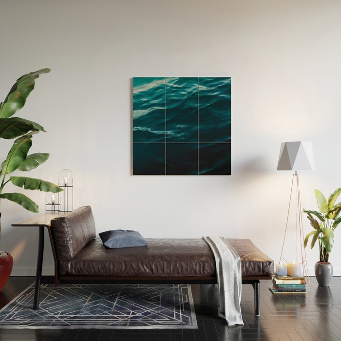 Minimalist blue water surface texture - oceanscape Wood Wall Art Gallery Image 2