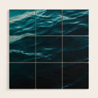 Minimalist blue water surface texture - oceanscape Wood Wall Art Gallery Image 1