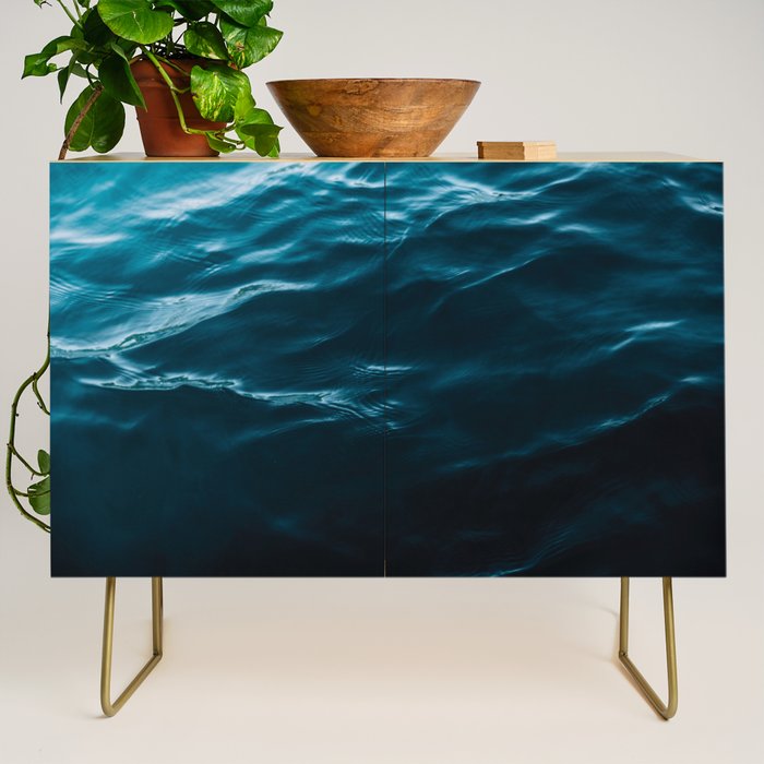 Minimalist blue water surface texture - oceanscape Credenza Gallery Image 1
