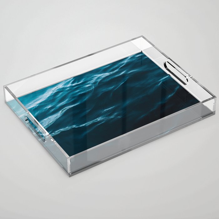 Minimalist blue water surface texture - oceanscape Acrylic Tray Gallery Image 1