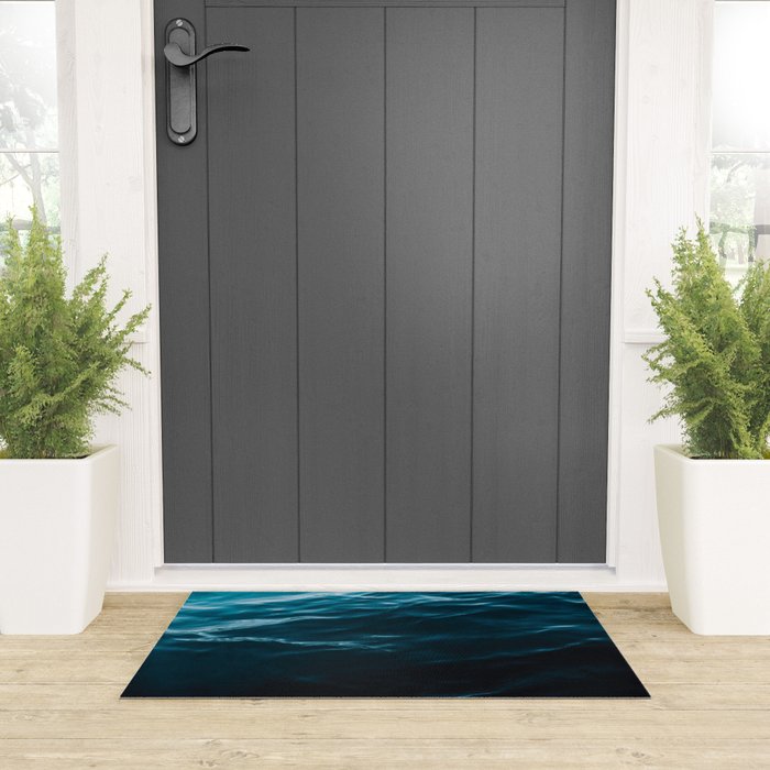 Minimalist blue water surface texture - oceanscape Welcome Mat Gallery Image 3
