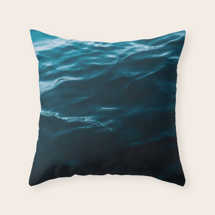 Minimalist blue water surface texture - oceanscape Throw Pillow Gallery Image 1