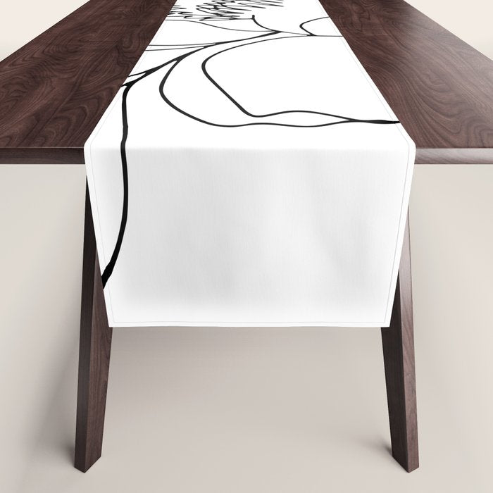 Minimal, Line Art, Floral Prints, Drawing Table Runner Gallery Image 1