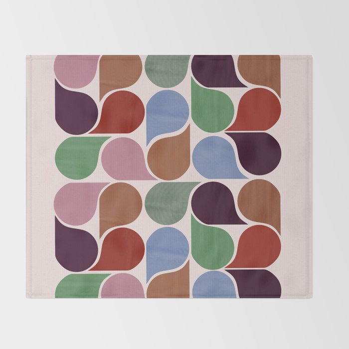 Colorful Geometric Raindrop Pattern Throw Blanket Gallery Image 2