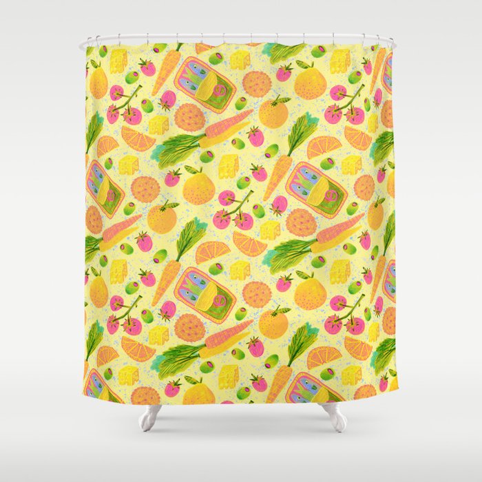 Kitchen Snacks & Apps in Butter Yellow Shower Curtain Gallery Image 1