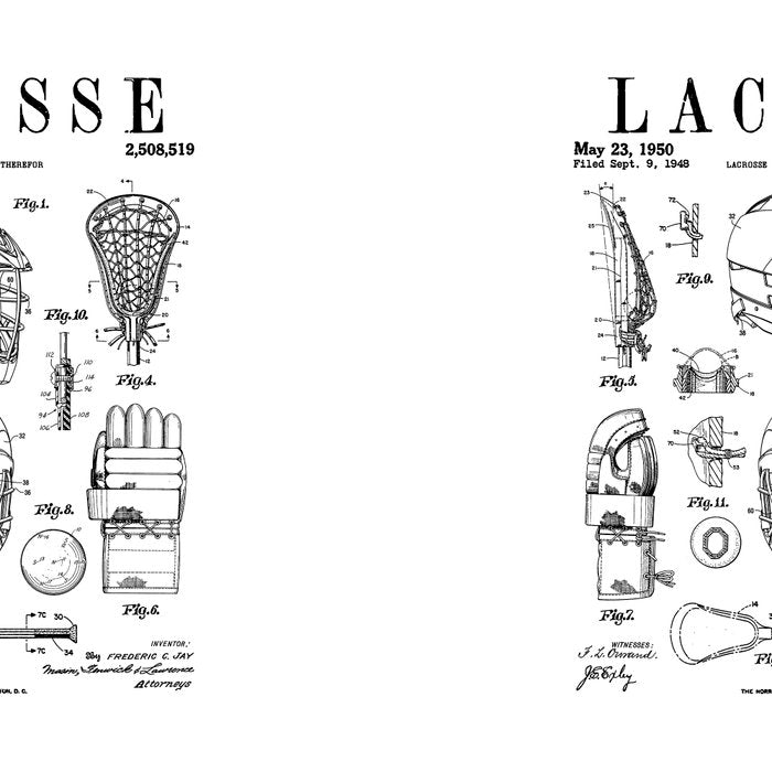 Lacrosse Player Equipment Vintage Patent Drawing Print Coffee Mug Gallery Image 2