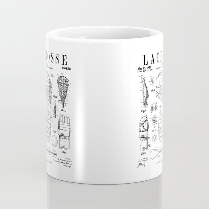 Lacrosse Player Equipment Vintage Patent Drawing Print Coffee Mug Gallery Image 4