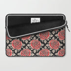 Traditional vintage red rose flower art pattern Laptop Sleeve Gallery Image 2