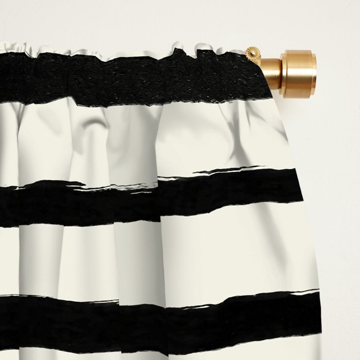 Dark Teal x Stripes Window Curtain Gallery Image 2