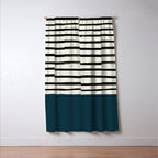 Dark Teal x Stripes Window Curtain Gallery Image 3