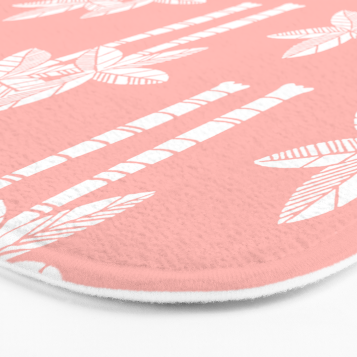 Palm Tree Pattern Peach Bath Mat Gallery Image 3