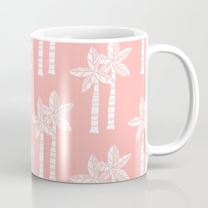 Palm Tree Pattern Peach Coffee Mug Gallery Image 1