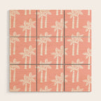 Palm Tree Pattern Peach Wood Wall Art Gallery Image 1
