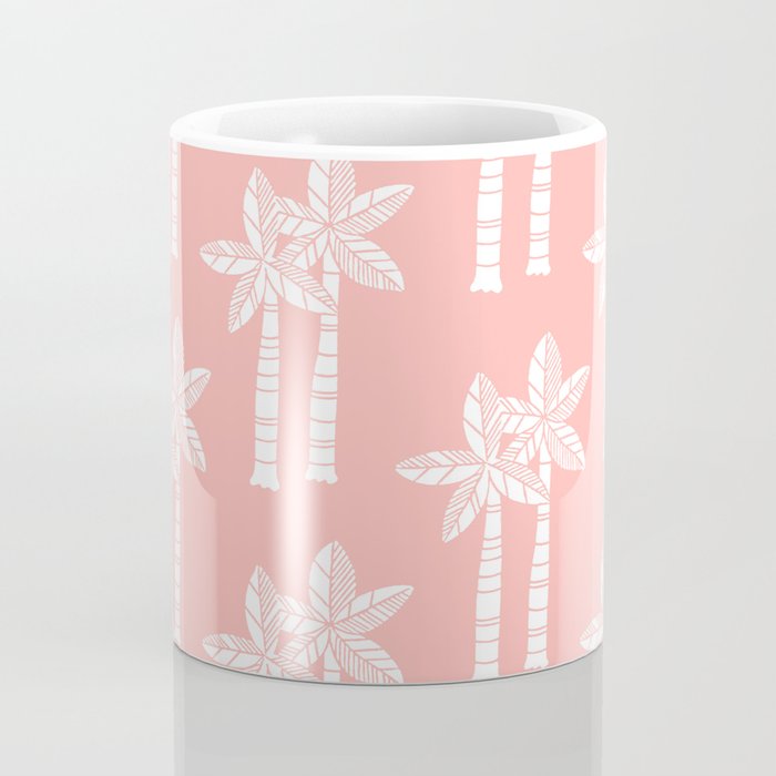 Palm Tree Pattern Peach Coffee Mug Gallery Image 4
