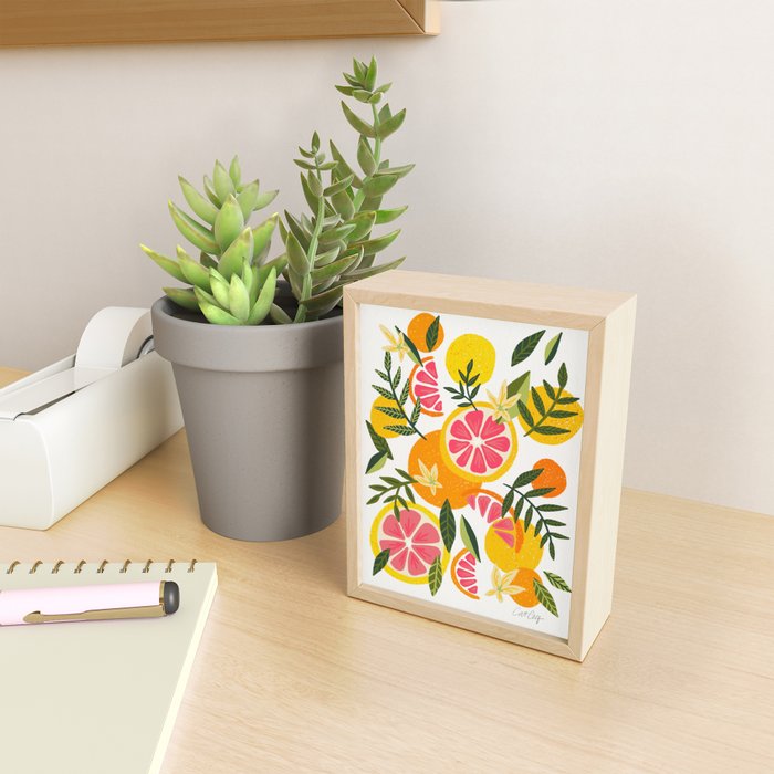 Grapefruit Blooms â Pink & White Mini Art Print Gallery Image 2