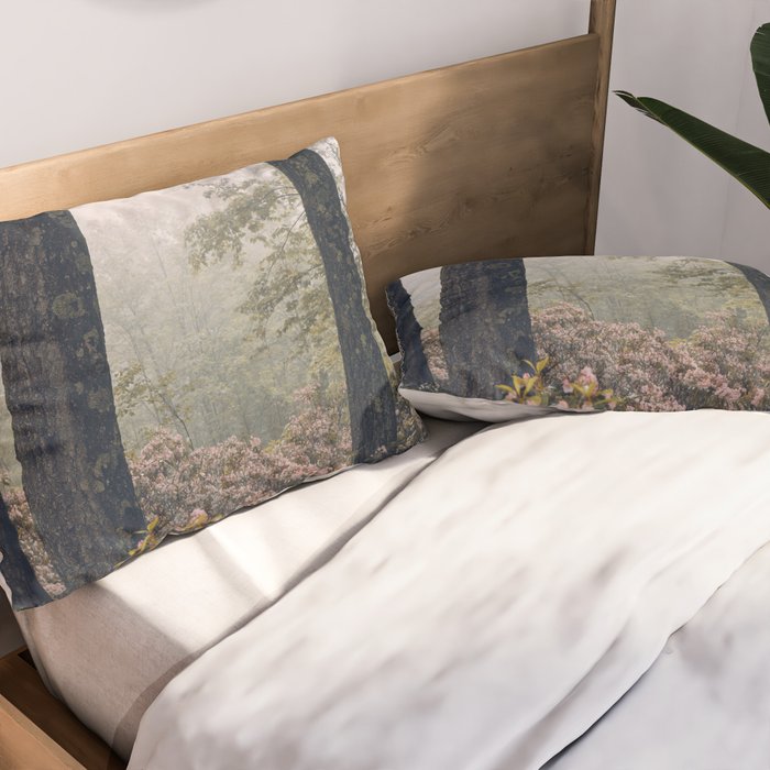 Forest Floral Foggy Wanderlust Adventure Pillow Sham Gallery Image 2