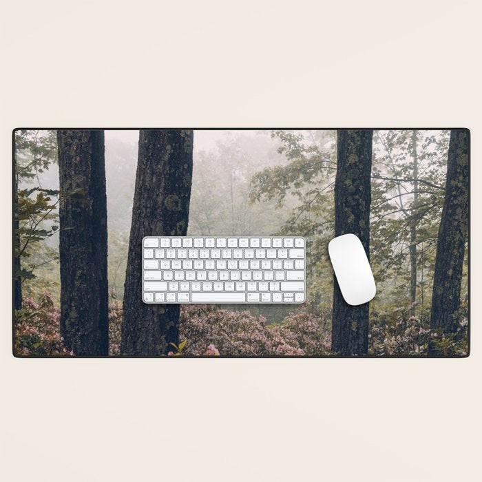 Forest Floral Foggy Wanderlust Adventure Desk Mat Gallery Image 1