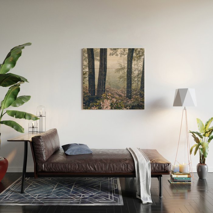 Forest Floral Foggy Wanderlust Adventure Wood Wall Art Gallery Image 2