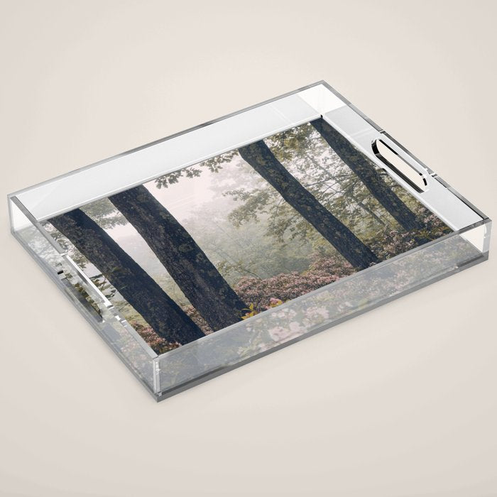 Forest Floral Foggy Wanderlust Adventure Acrylic Tray Gallery Image 1