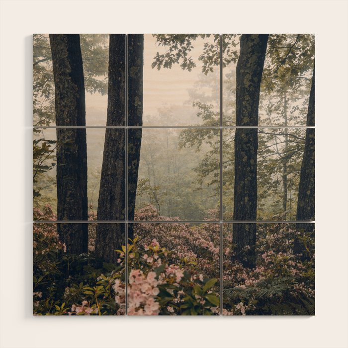 Forest Floral Foggy Wanderlust Adventure Wood Wall Art Gallery Image 1