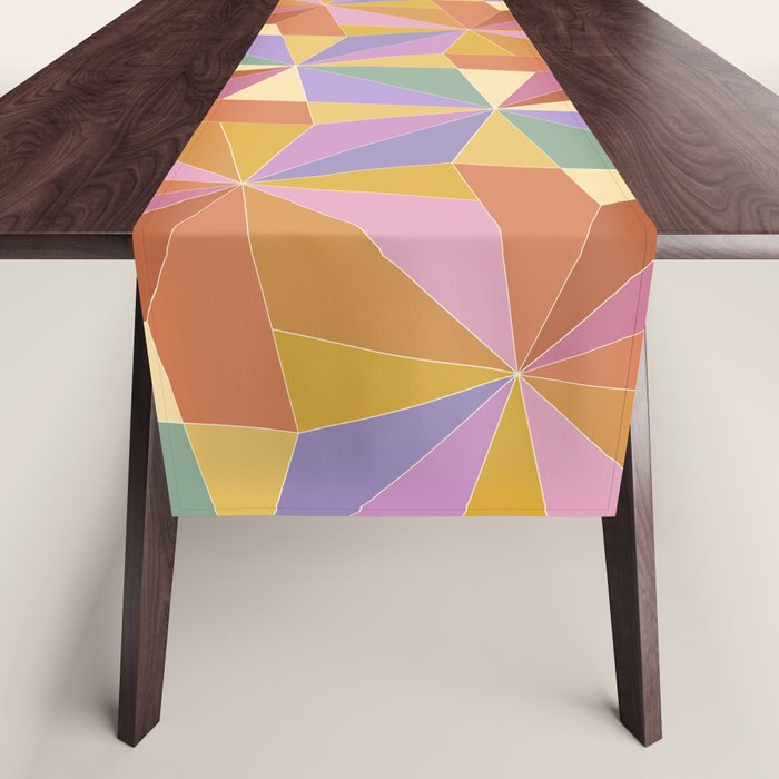 Kaleidoscope Tile Pattern VI Colorful Summer Table Runner Gallery Image 1
