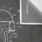 Football Helmet Patent - Football Art - Black Chalkboard Wall Tapestry Gallery Image 3