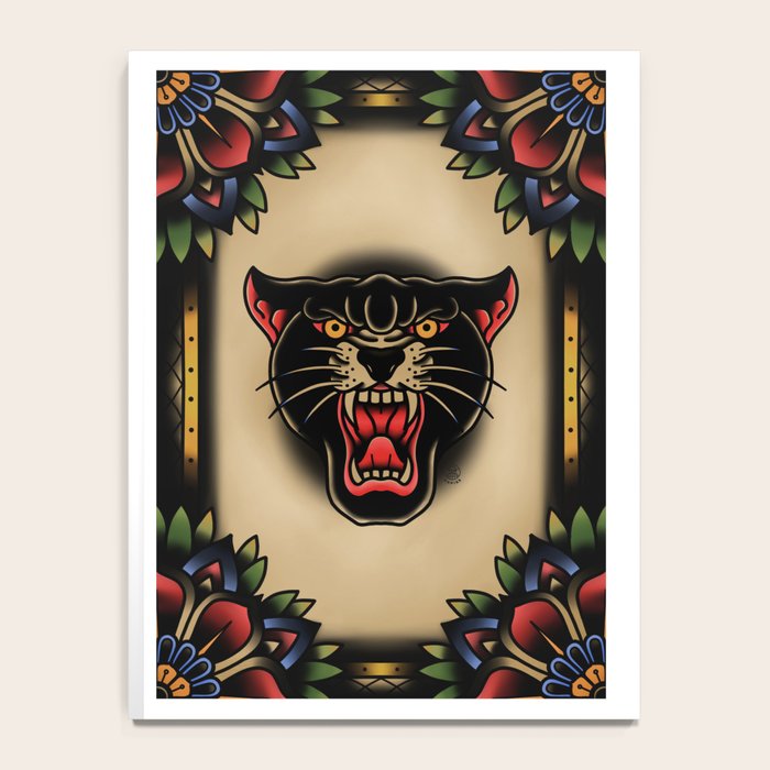 Traditional Tattoo Panther  Notebook Gallery Image 4