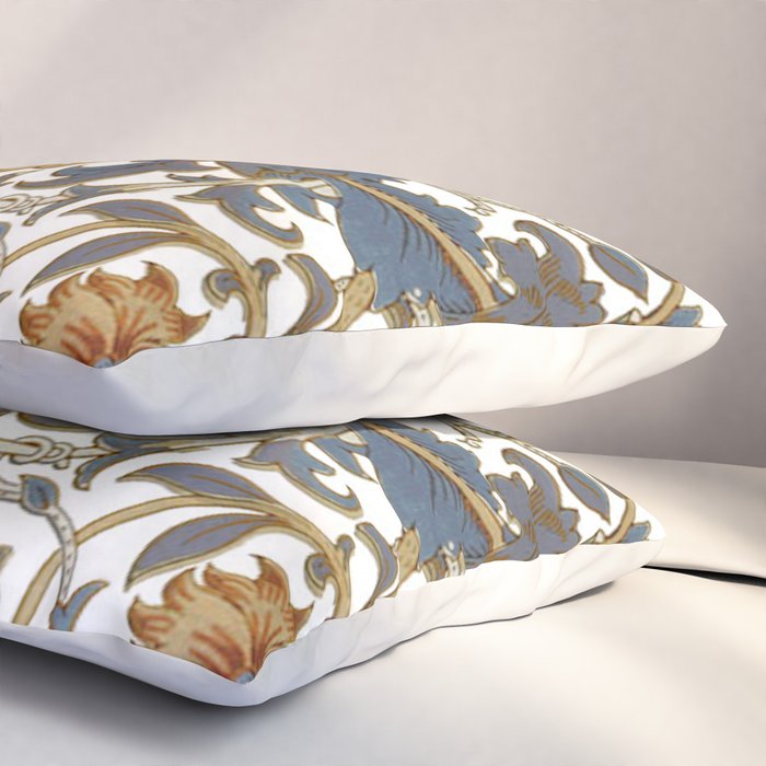 William Morris Vintage Lodden Blue Gold Pillow Sham Gallery Image 3